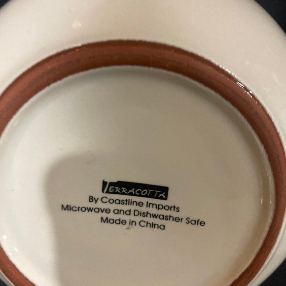 Terracotta Teapot Tea Pot with Chicken Rooster Polka Dots by Coastline Imports - Picture 9 of 9